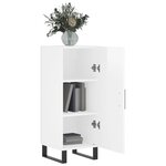 vidaXL Buffet Blanc brillant 34 5x34x90 cm Bois d'ingénierie