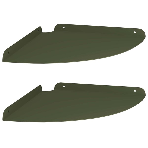 vidaXL Étagère flottante avec étagère 2 Pièces Vert olive 30 x 30 x 2 cm