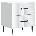 vidaXL Cabinet de chevet Blanc 43 x 34 5 x 47 5 cm Bois d'ingénierie