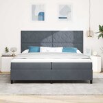 vidaXL Lit à ressorts avec matelas Gris foncé 200 x 200 cm Velours