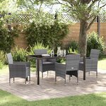 vidaXL Ensemble de salle à manger pour jardin 5 Pièces Gris Poly rotin