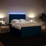 vidaXL Sommier à lattes de lit et matelas bleu 140x190 cm velours