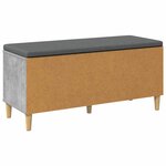 vidaXL Banc d'entrée avec coussin Gris béton 100 x 38 x 46 cm