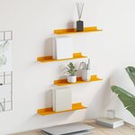 vidaXL Étagère flottante 4 Pièces Jaune moutarde 40 x 8 5 x 2 5 cm Acier