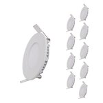 Spot led encastrable rond blanc 12w (pack de 10) - blanc froid 6000k - 8000k - silamp