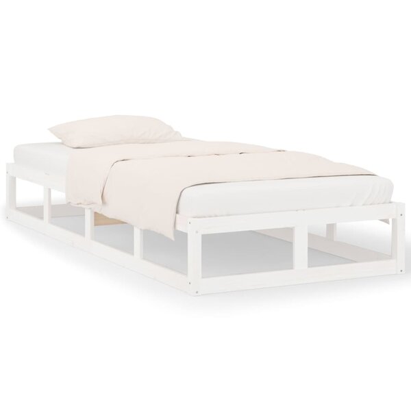vidaXL Cadre de lit sans matelas blanc 90x200 cm bois massif