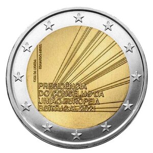 Pièce 2€ commémorative portugal - présidence du conseil de l'union européenne - 2021