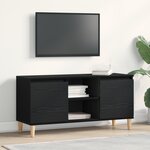 Meuble TV vidaXL avec pieds en bois Noir Chêne 102x35x50 cm