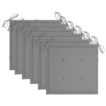 vidaXL Chaises de jardin lot de 6 avec coussins Bois de teck massif