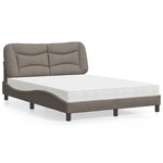 vidaXL Lit avec matelas taupe 120x200 cm tissu
