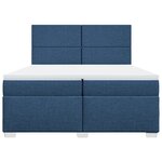 vidaXL Sommier à lattes de lit avec matelas Bleu 200x200 cm Tissu