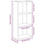 vidaXL Armoire murale de salle de bain Chêne Noir 30 x 16 x 62 5 cm