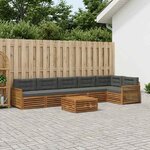 vidaXL Ensemble de canapés d'extérieur 7 Pièces Naturel et Anthracite