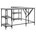 Bureau table poste de travail meuble d'ordinateur informatique étude sonoma 139 x 139 x 75 cm bois d'ingénierie gris 02_0023948