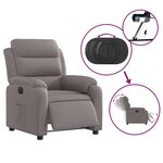 vidaXL Fauteuil inclinable électrique Taupe Tissu