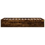 vidaXL Cadre de lit chêne fumé 180x200 cm super king