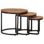 vidaXL Tables d'appoint 3 Pièces Bois d'acacia solide