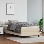 vidaXL Matelas de lit à ressorts ensachés fermeté moyenne Crème 90x190x20cm Similicuir