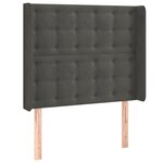 vidaXL Tête de lit avec oreilles Gris foncé 93x16x118/128 cm Velours
