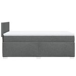vidaXL Sommier à lattes de lit avec matelas Gris foncé 100x200cm Tissu