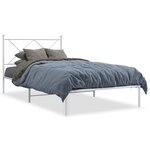 vidaXL Cadre de lit métal sans matelas et tête de lit blanc 107x203 cm