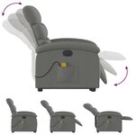 vidaXL Fauteuil inclinable de massage électrique Gris foncé Tissu