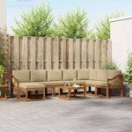 vidaXL Ensemble de canapés d'extérieur 9 Pièces Naturel et Beige