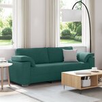 vidaXL Canapé 3 places vert foncé de 178 cm