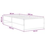 vidaXL Cadre de lit Sonoma gris 80 x 200 cm Bois d'ingénierie