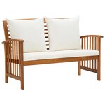 vidaXL Salon de jardin 2 Pièces avec coussins bois d'acacia solide