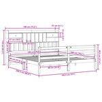 vidaXL Lit bibliothèque sans matelas cire marron 180x200 cm pin massif