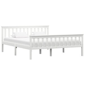 vidaXL Cadre de lit sans matelas blanc bois de pin massif 160x200 cm