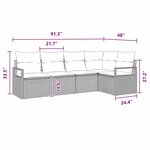 vidaXL Ensemble de Canapés 6 Pièces Noir polyrotin