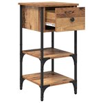 vidaXL Table de Chevet Vieux Bois 34x36x70 cm Bois d'ingénierie