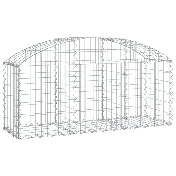 vidaXL Panier de gabions arqué 150x50x60/80 cm Fer galvanisé