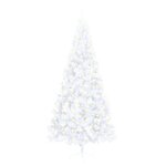 vidaXL Sapin de Noël artificiel pré-éclairé moitié/support blanc 210cm