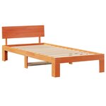 vidaXL Cadre de lit avec tête de lit Brun cire 80 x 200 cm Pin massif