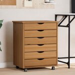 vidaXL Armoire roulante avec tiroirs MOSS bois de pin marron miel