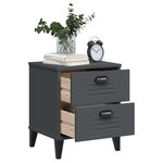 vidaXL Table de chevet VIKEN gris anthracite bois d'ingénierie