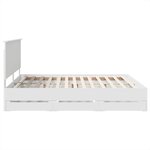 vidaXL Cadre de lit avec tiroir Blanc 200 x 200 cm Bois Ingénierie
