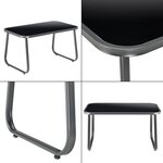Salon de jardin de 4 meubles acier PVC noir gris foncé 03_0008241