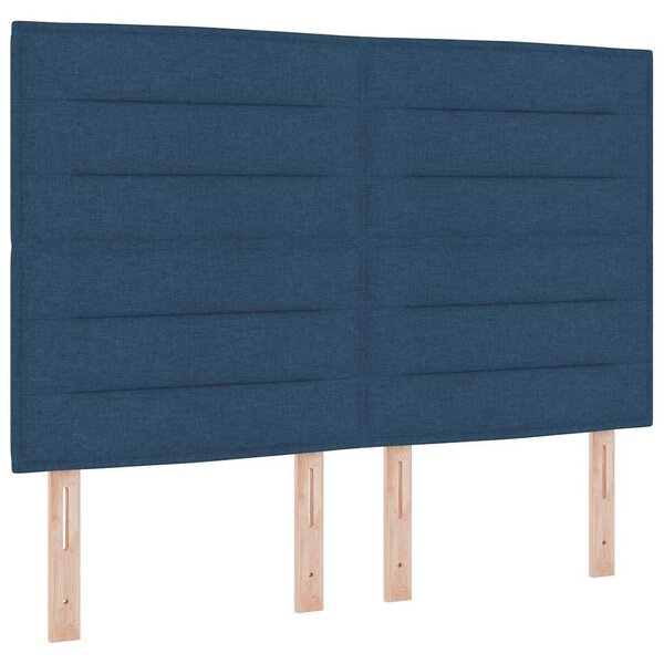 vidaXL Lit à ressort LED avec matelas Bleu 160 x 200 cm tissu