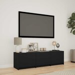 vidaXL Meuble TV avec LED 140 x 34 x 40 cm Noir Bois d’ingénierie