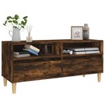 vidaXL Meuble TV chêne fumé 100x34 5x44 5 cm bois d'ingénierie