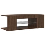 vidaXL Meuble TV avec lumières LED Chêne marron 90x39x30 cm