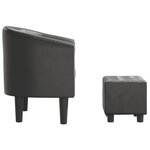 vidaXL Chaise cabriolet avec repose-pied gris similicuir