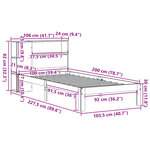 vidaXL Lit bibliothèque sans matelas blanc 100x200 cm bois pin massif