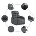 vidaXL Fauteuil inclinable électrique Gris Similicuir