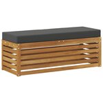 vidaXL Banc de Tabouret Naturel et Anthracite 115 x 43 x 37 cm