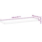 vidaXL Dessus de table 140x40x4 cm rectangulaire bois massif d'acacia